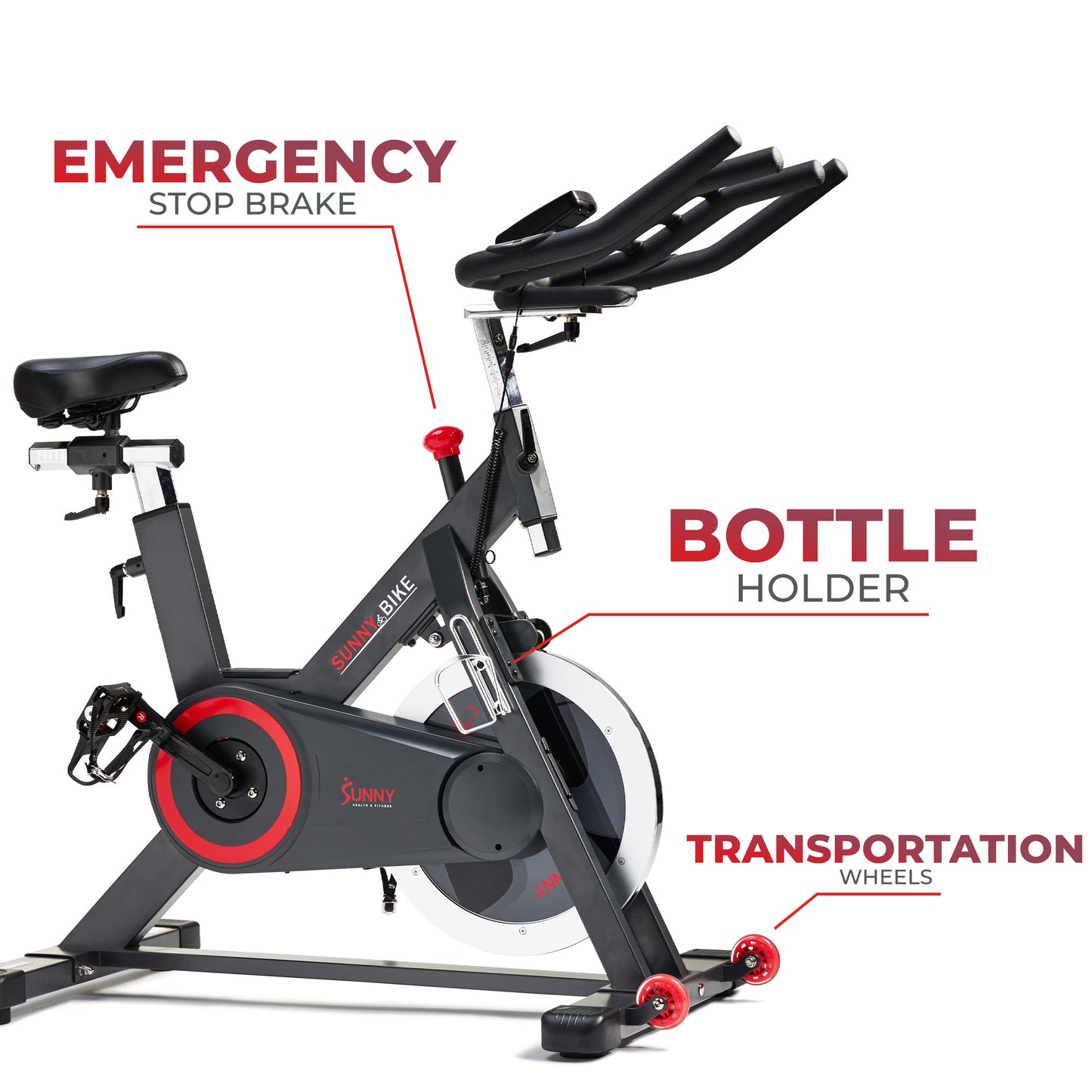 Sunny Health & Fitness Premium Indoor Cycling Smart Stationary Bike with Exclusive SunnyFit® App Enhanced Bluetooth Connectivity