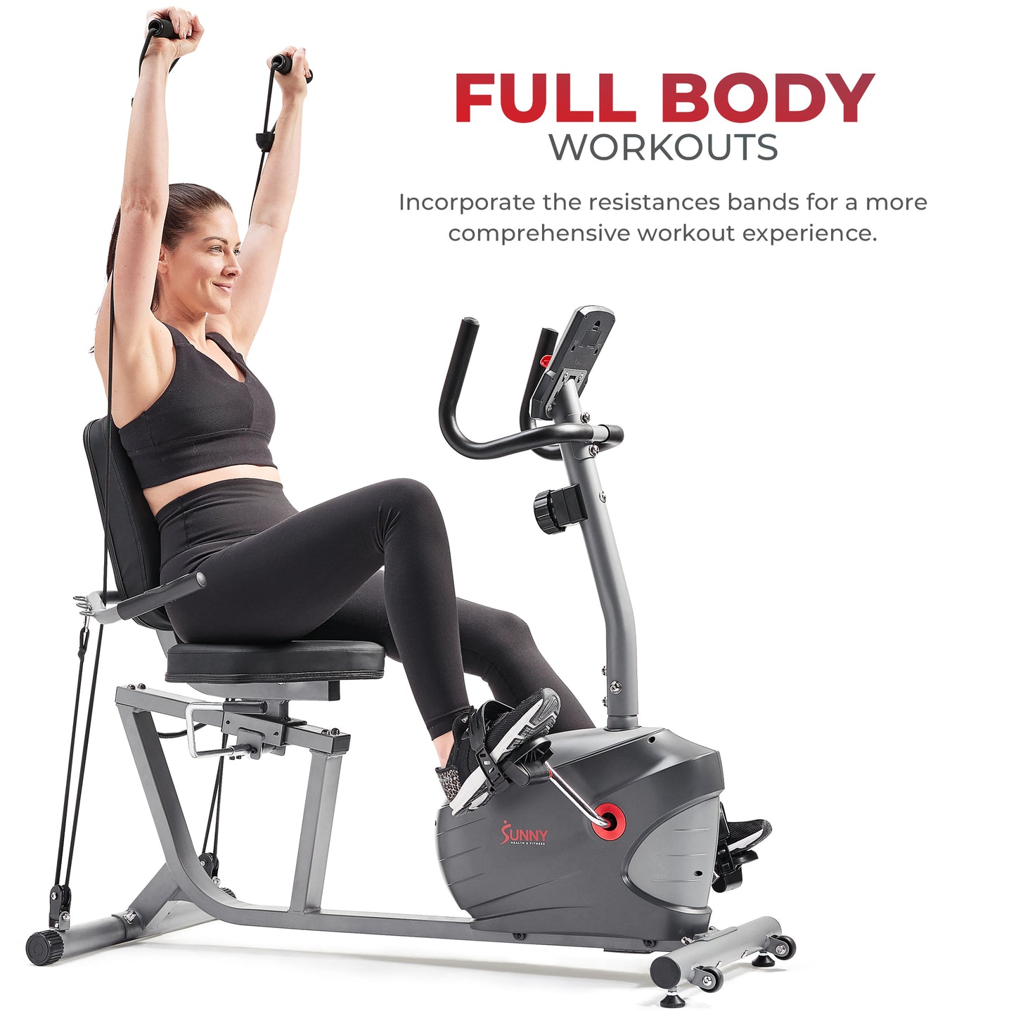 Sunny Health & Fitness Performance Smart Recumbent Exercise Bike