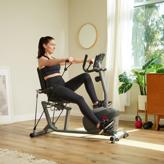 Sunny Health & Fitness Performance Smart Recumbent Exercise Bike