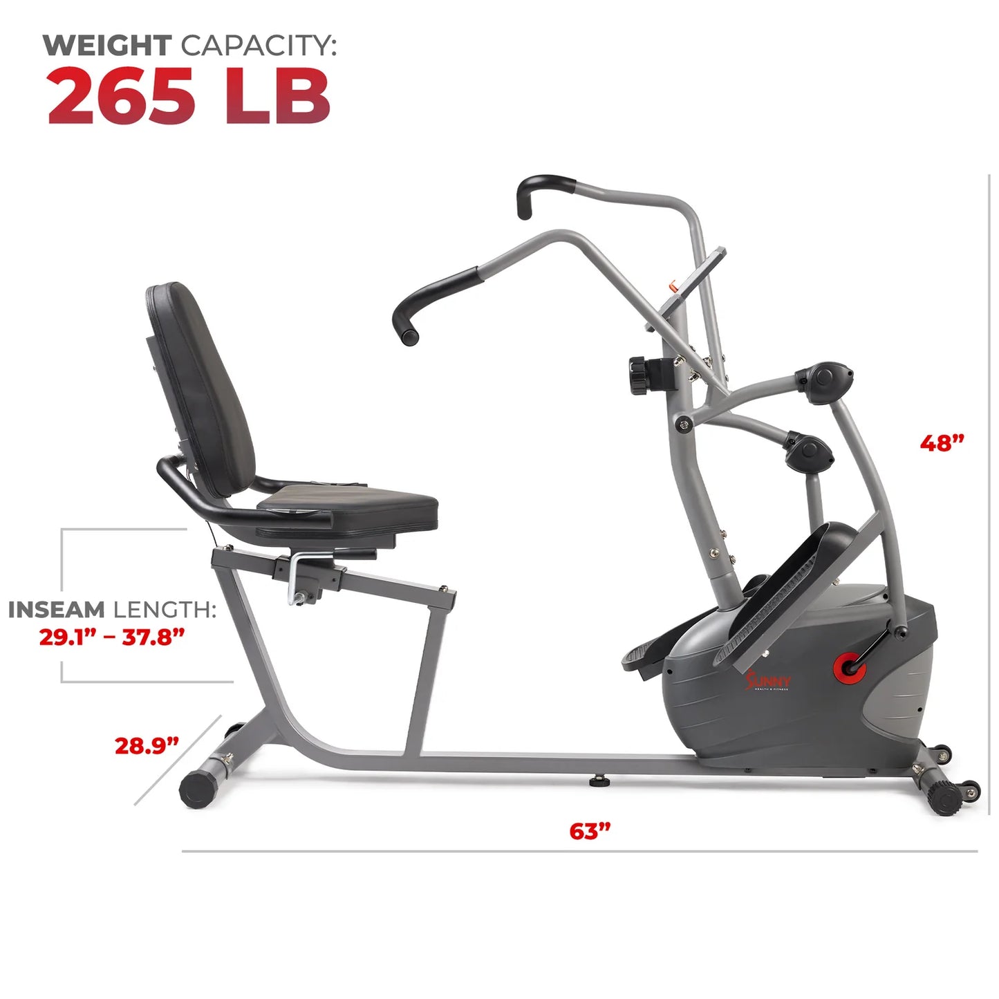 Sunny Health & Fitness Performance Interactive Series Recumbent Elliptical