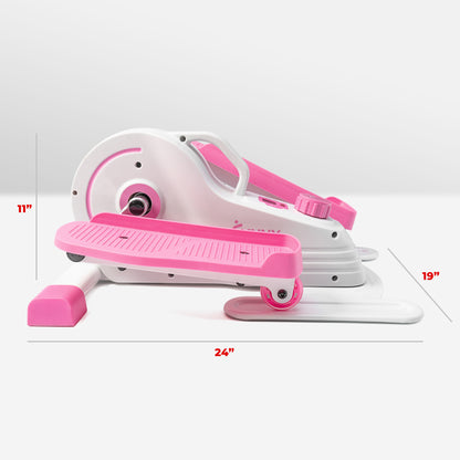 Sunny Health & Fitness Pink Under Desk Elliptical Machine