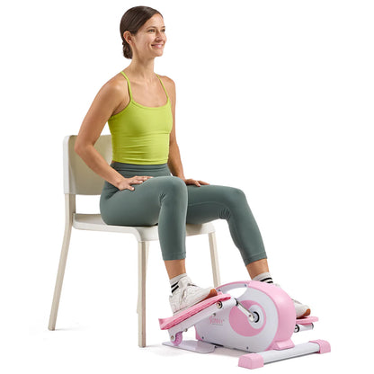 Sunny Health & Fitness Pink Smart Portable Magnetic Under Desk Elliptical