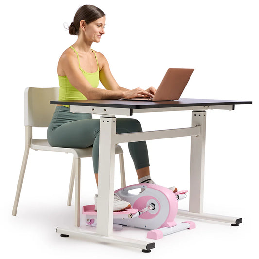 Sunny Health & Fitness Pink Smart Portable Magnetic Under Desk Elliptical