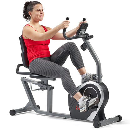 Sunny Health & Fitness Easy Adjustable Seat Recumbent Bike