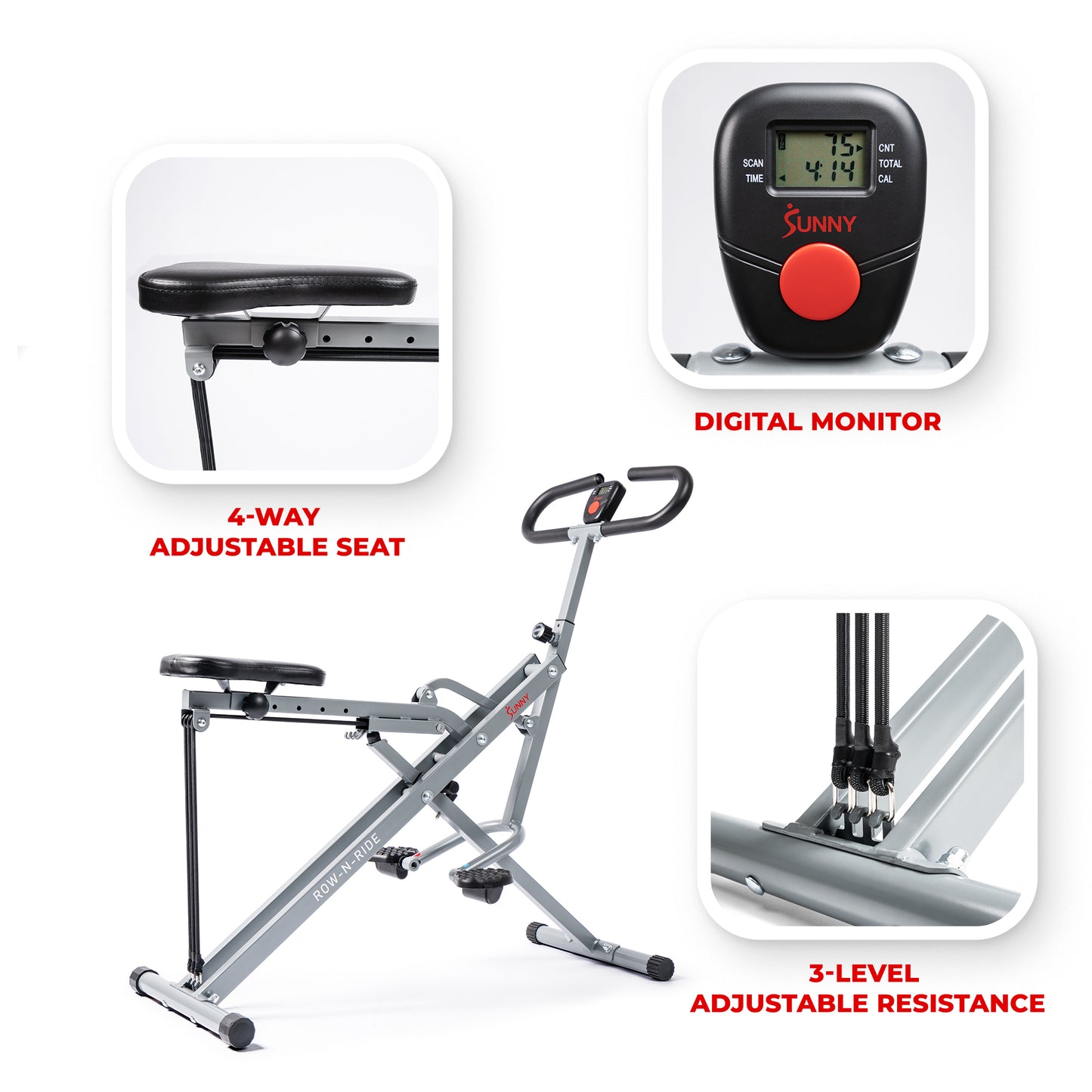 Sunny Health & Fitness Upright Row-N-Ride® Exerciser