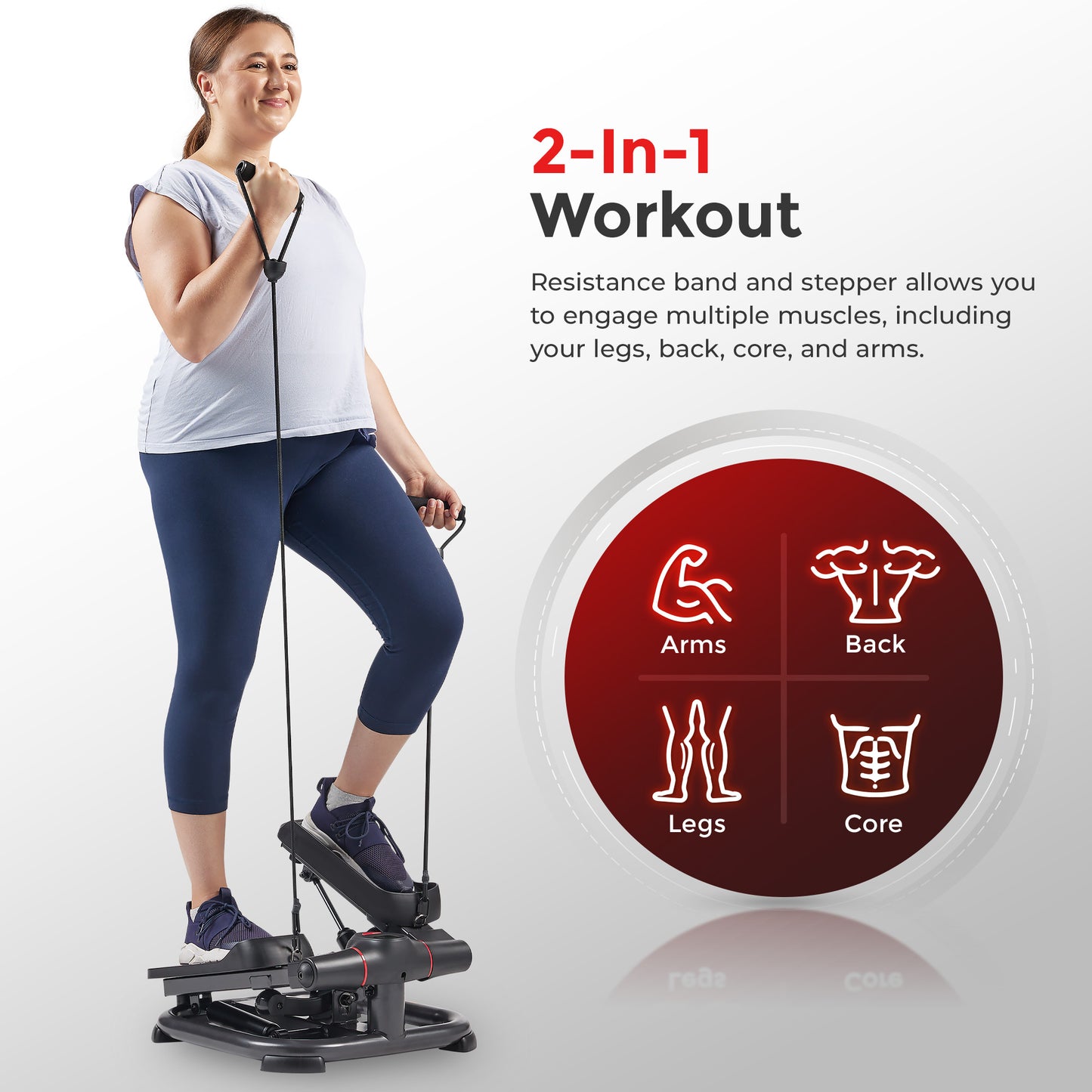 Sunny Health & Fitness Power Stepper with Resistance Bands