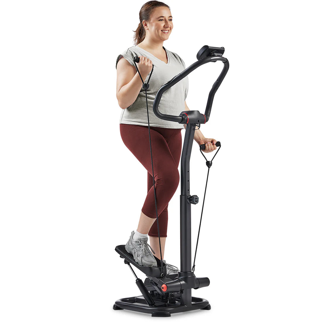 Sunny Health & Fitness Power Stepper with Resistance Bands and Handlebar