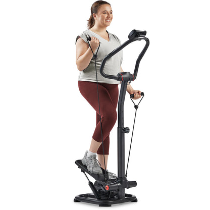 Sunny Health & Fitness Power Stepper with Resistance Bands and Handlebar