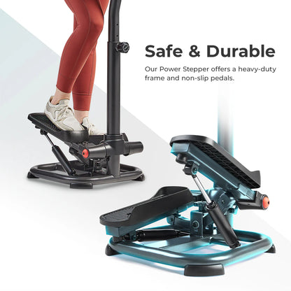 Sunny Health & Fitness Power Stepper with Resistance Bands and Handlebar