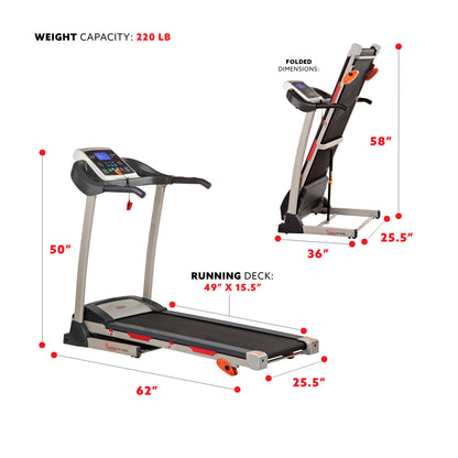 Sunny Health & Fitness Smart Treadmill with Auto Incline