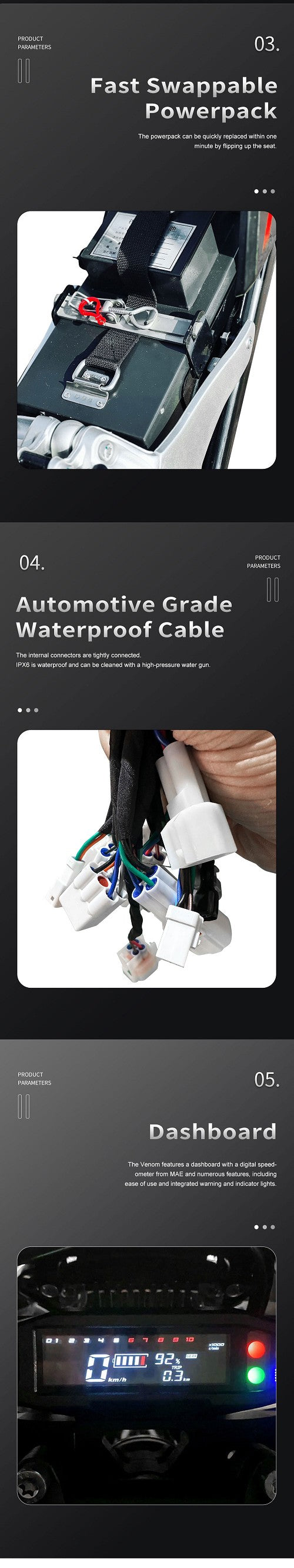 MotoTec Venom 72 V 12,000 W Electric Dirt Bike – Black