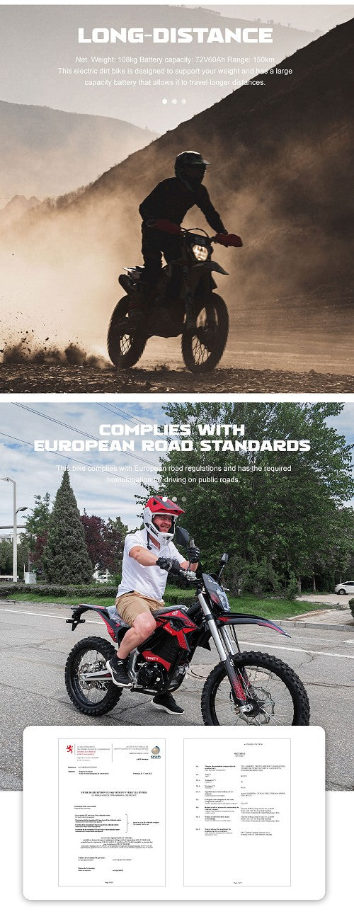 MotoTec Venom 72 V 12,000 W Electric Dirt Bike – Black