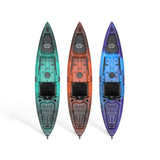 Top view of Vibe Yellowfin 120 showcasing open cockpit and storage areas
